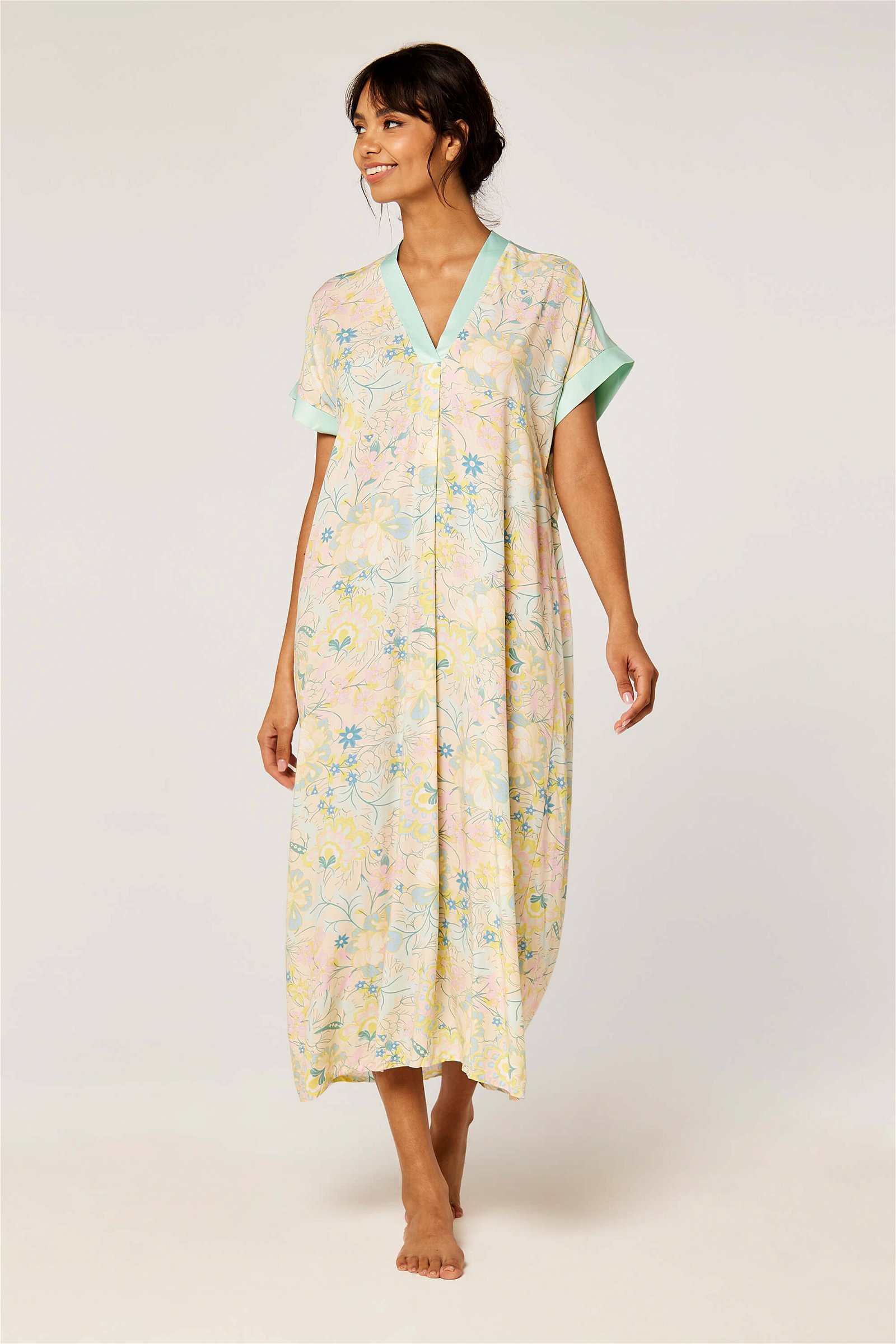 Flower Printed Midi Gown